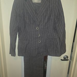Larry Levine Gray Striped Suit